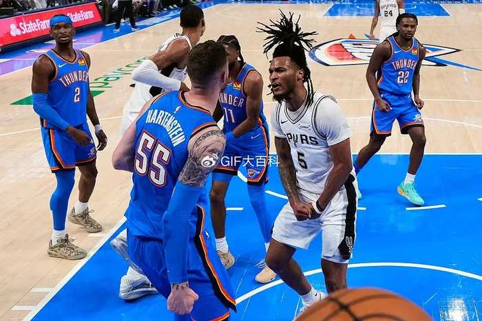 8个前场板+肉搏锁死文班！哈滕成雷霆救命稻草，拉拽头发引众怒
